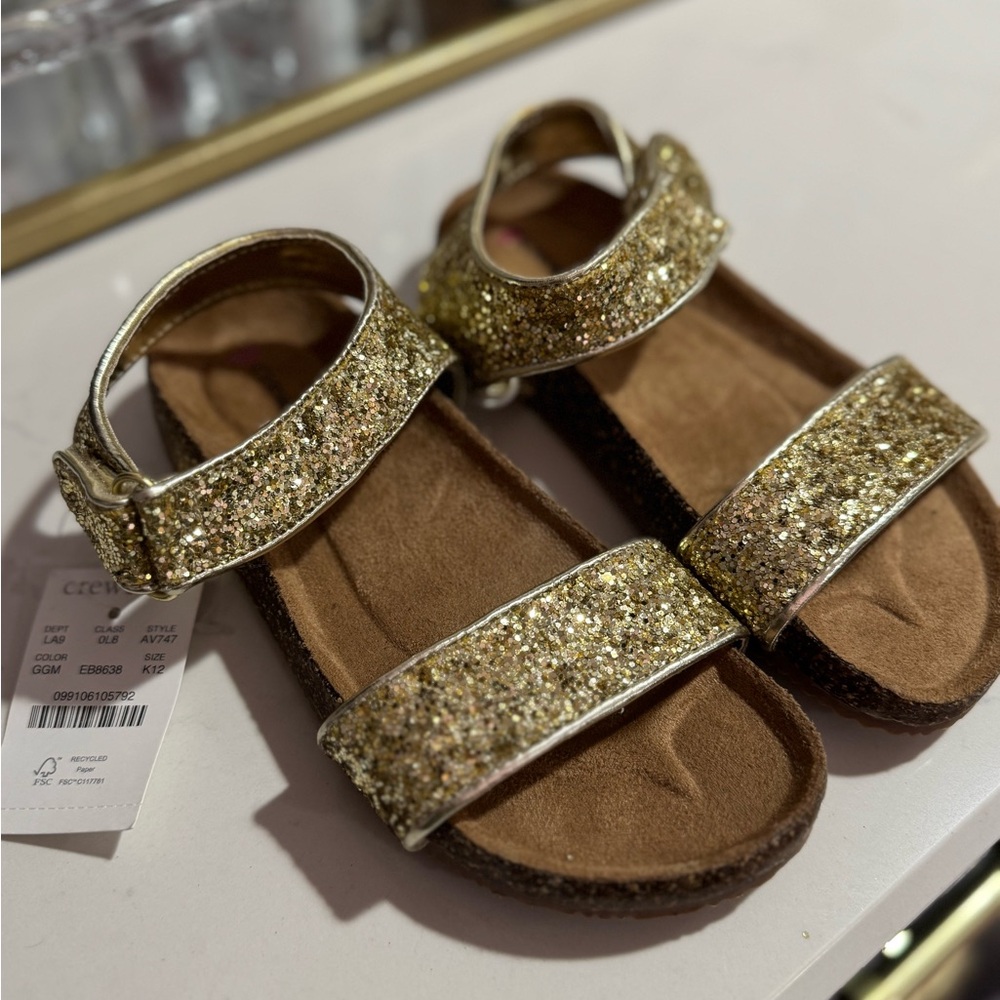 Crewcuts Kids Size 12 Glitter Sandals